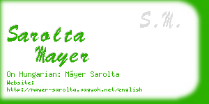 sarolta mayer business card